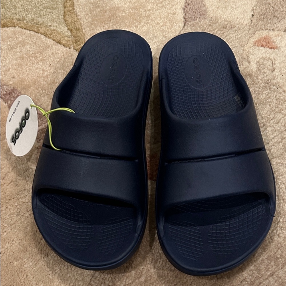 OOFOS OOahh Slide Sandals - Blue, size 41